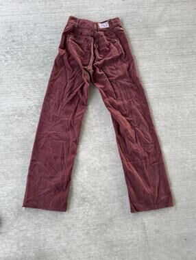 1970s vintage LEVIS burgundy HIGH WAIST pants  26x34 jeans CHAMOIS velvet